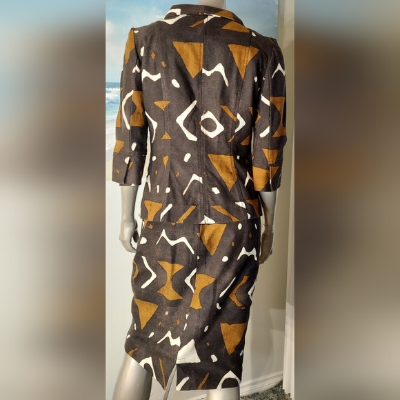 $4,300 OSCAR DE LA RENTA STUNNING ART PRINT RUNWAY SKIRT SUIT US 6 M - Picture 5 of 10